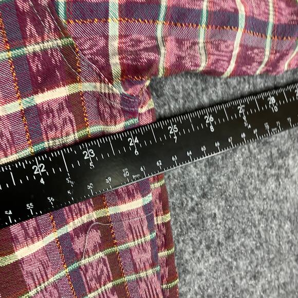 Altiplano Shirt Mens Size XL Multicolor Striped Button Up 70s Style Leather Blen - Picture 4 of 8